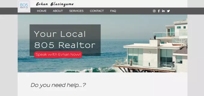 805 Realty Co. homepage screenshot