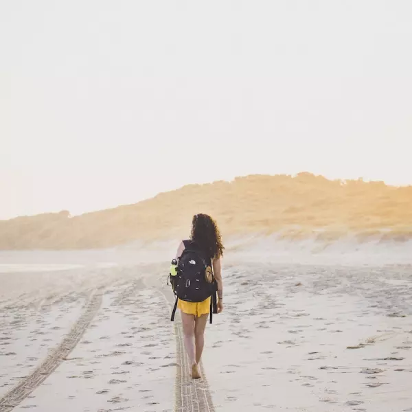 woman walking on the beach