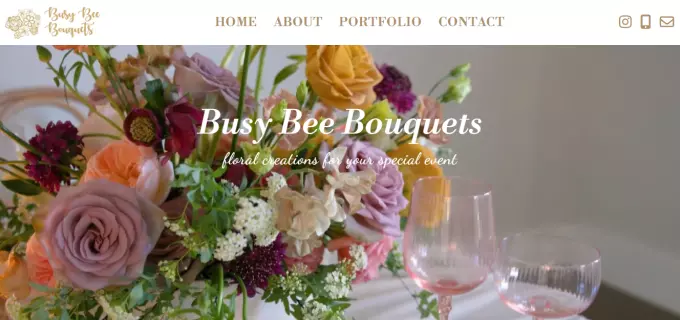 Busy Bee Bouquets homepage screenshot